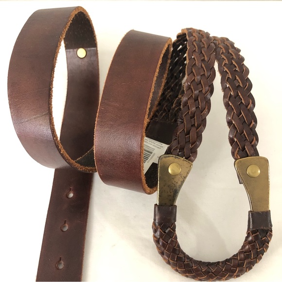 TOMMY BAHAMA Sz M Brown Leather Belt - Picture 7 of 14
